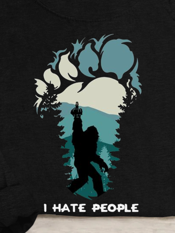 Cotton-Blend Casual bigfoot T-Shirt