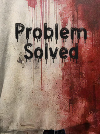 Women's Bloody Problem Solved Halloween Print T-Shirt