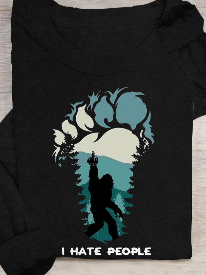 Cotton-Blend Casual bigfoot T-Shirt