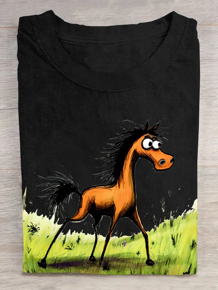 Casual Loose Donkey Cotton T-Shirt