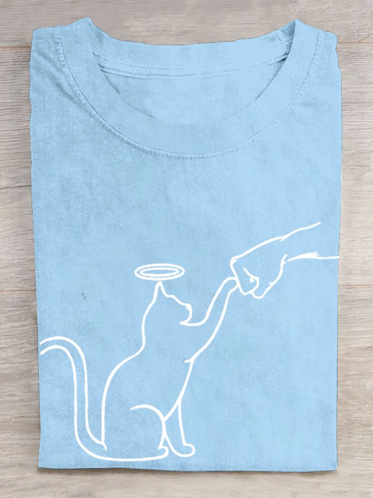 Casual Crew Neck Dog T-Shirt