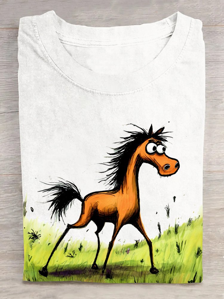 Casual Loose Donkey Cotton T-Shirt