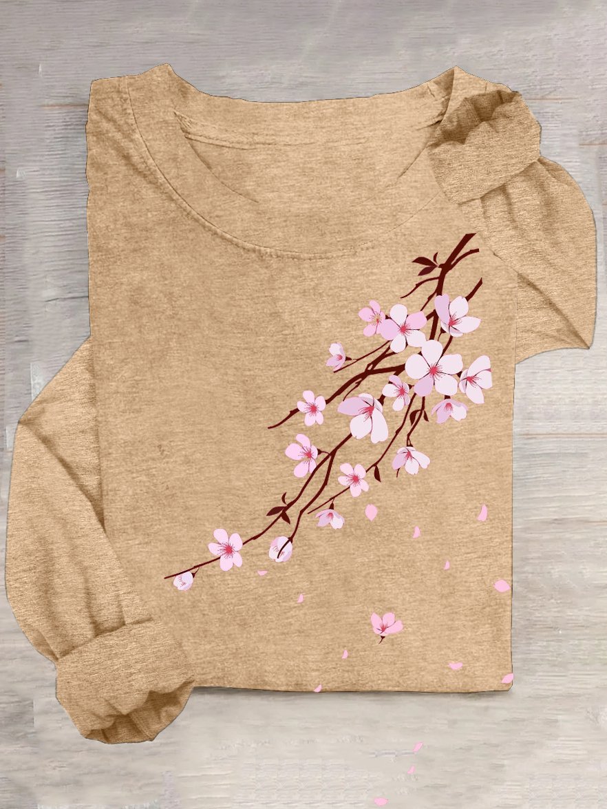 Loose Casual Floral Crew Neck T-Shirt