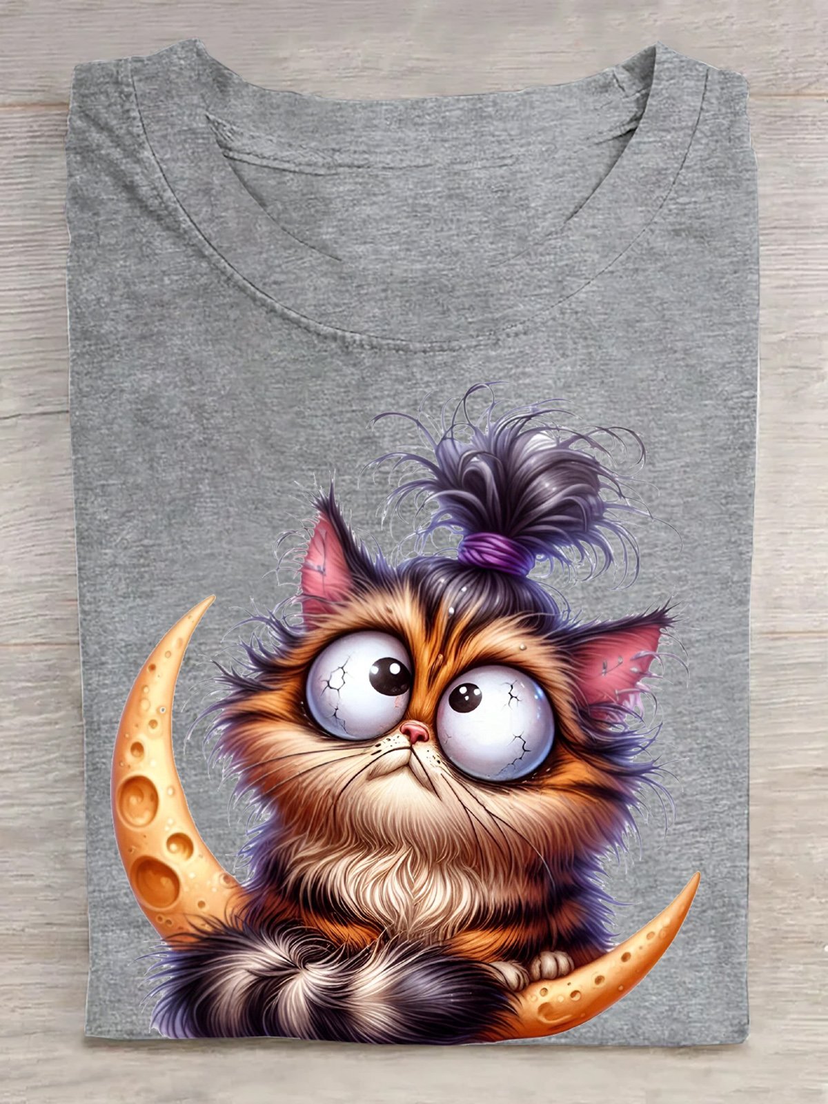 Casual Cotton Cat Loose T-Shirt