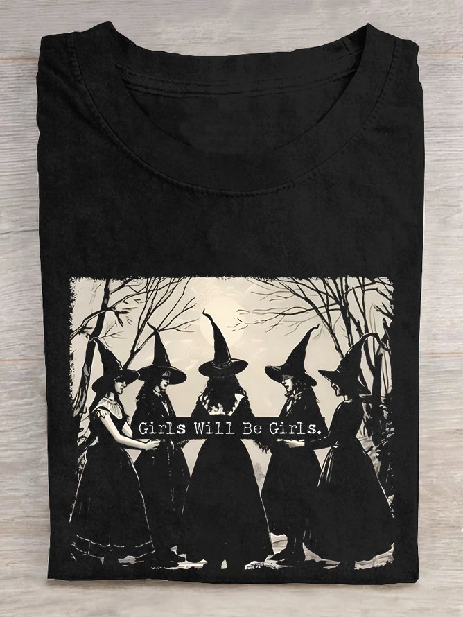 Comfort Colors Girls Will Be Girls Witch Cotton T-shirt