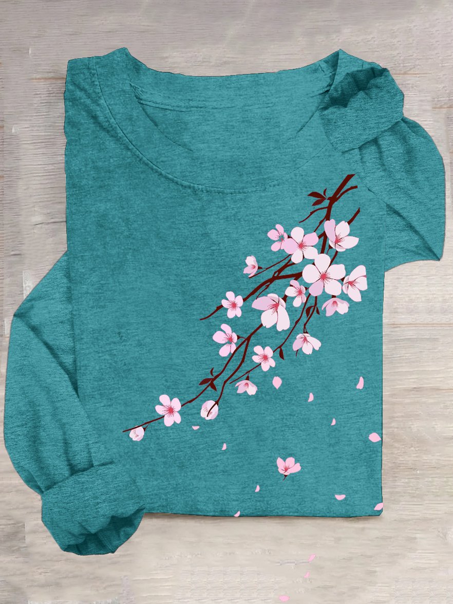 Loose Casual Floral Crew Neck T-Shirt