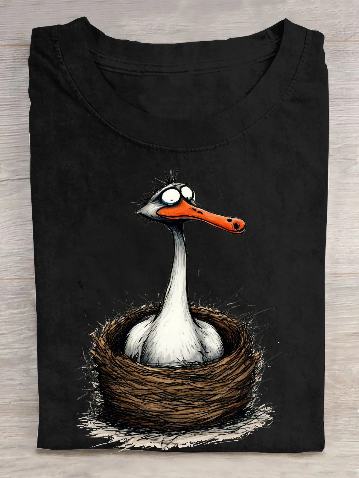 Animal Crew Neck Casual Cotton T-Shirt