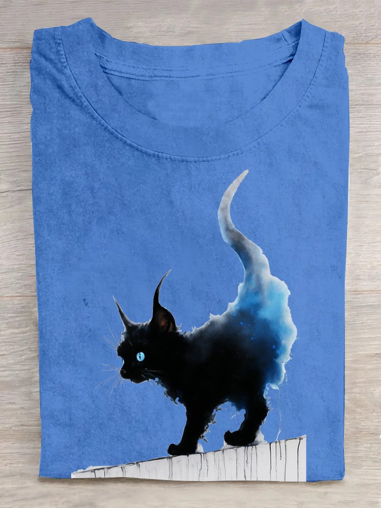 Cat Cotton Casual Loose T-Shirt