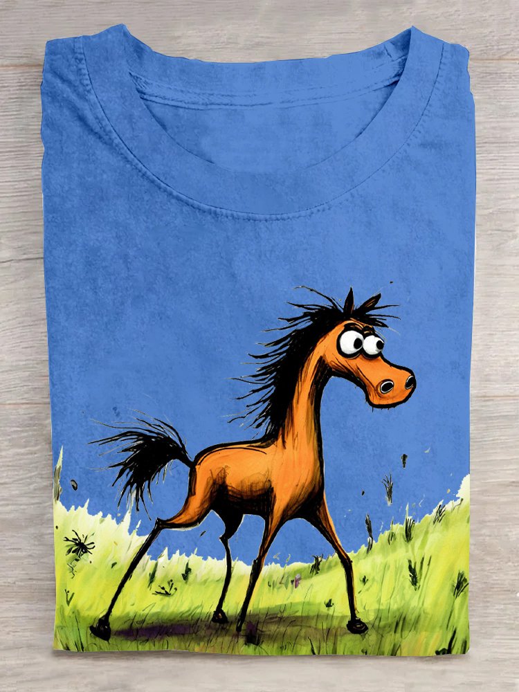 Casual Loose Donkey Cotton T-Shirt