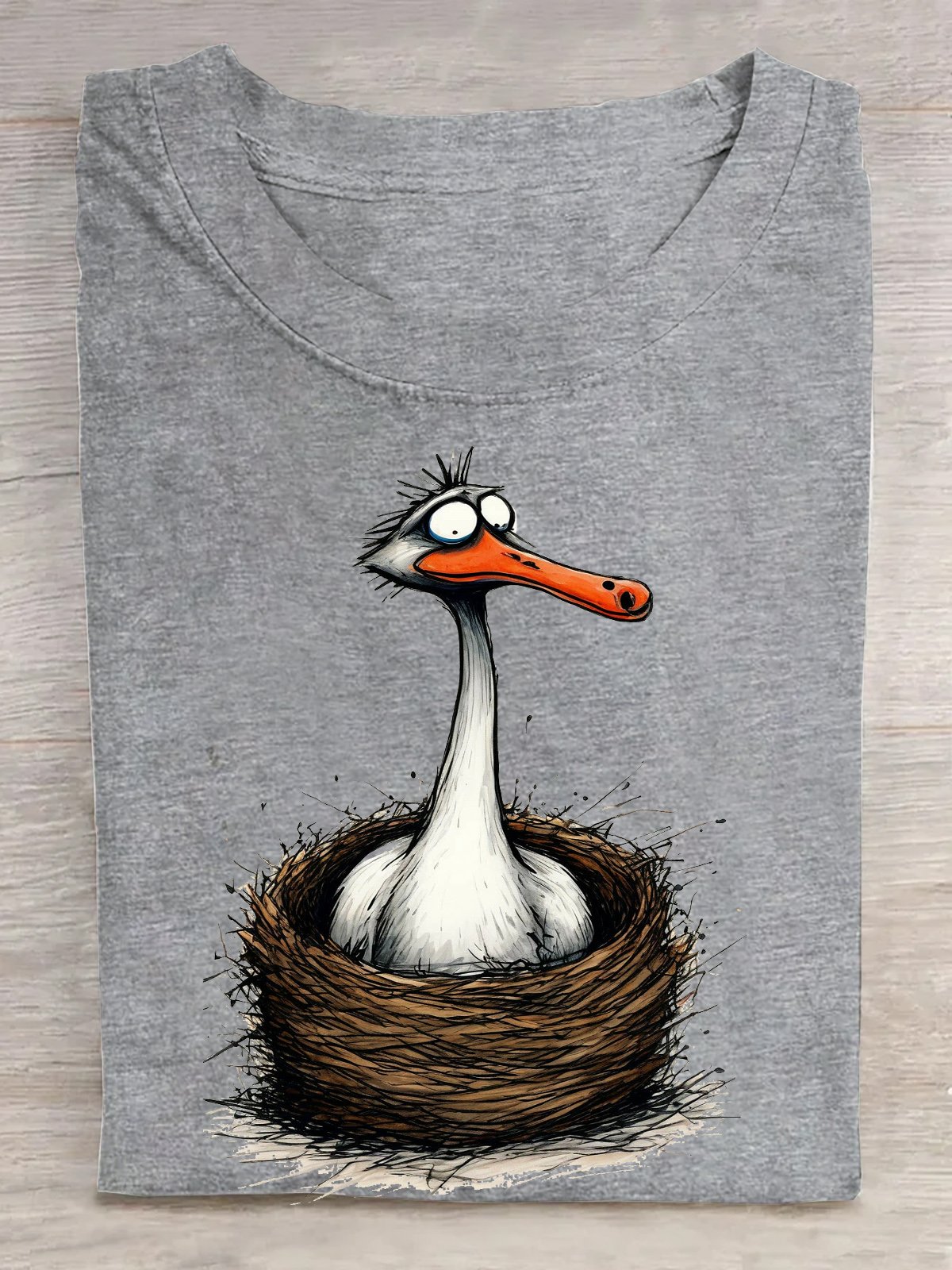 Animal Crew Neck Casual Cotton T-Shirt