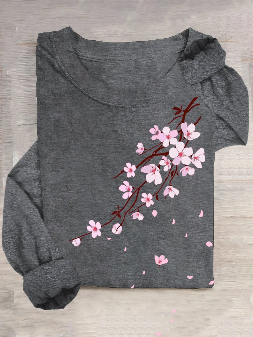 Loose Casual Floral Crew Neck T-Shirt