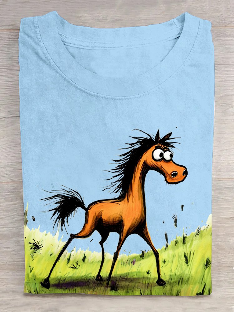 Casual Loose Donkey Cotton T-Shirt