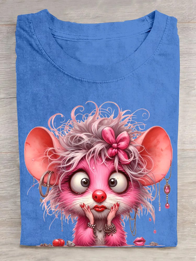 Casual Mouse Loose Cotton T-Shirt