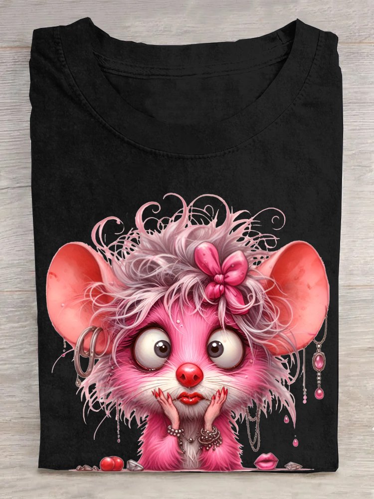 Casual Mouse Loose Cotton T-Shirt