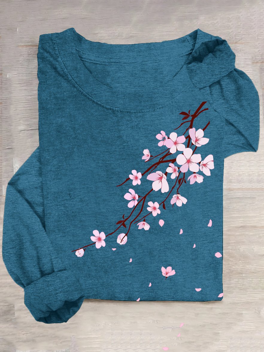 Loose Casual Floral Crew Neck T-Shirt