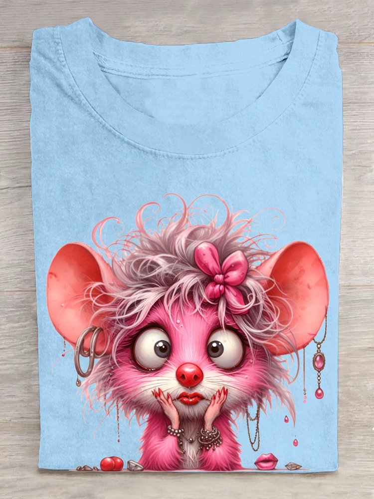 Casual Mouse Loose Cotton T-Shirt