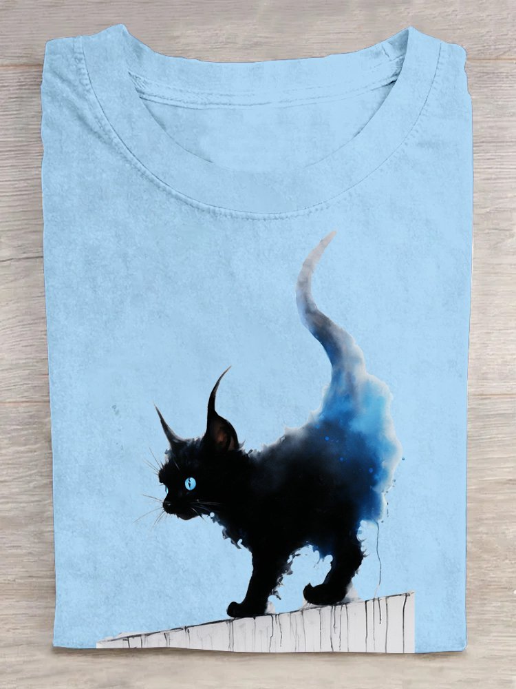 Cat Cotton Casual Loose T-Shirt