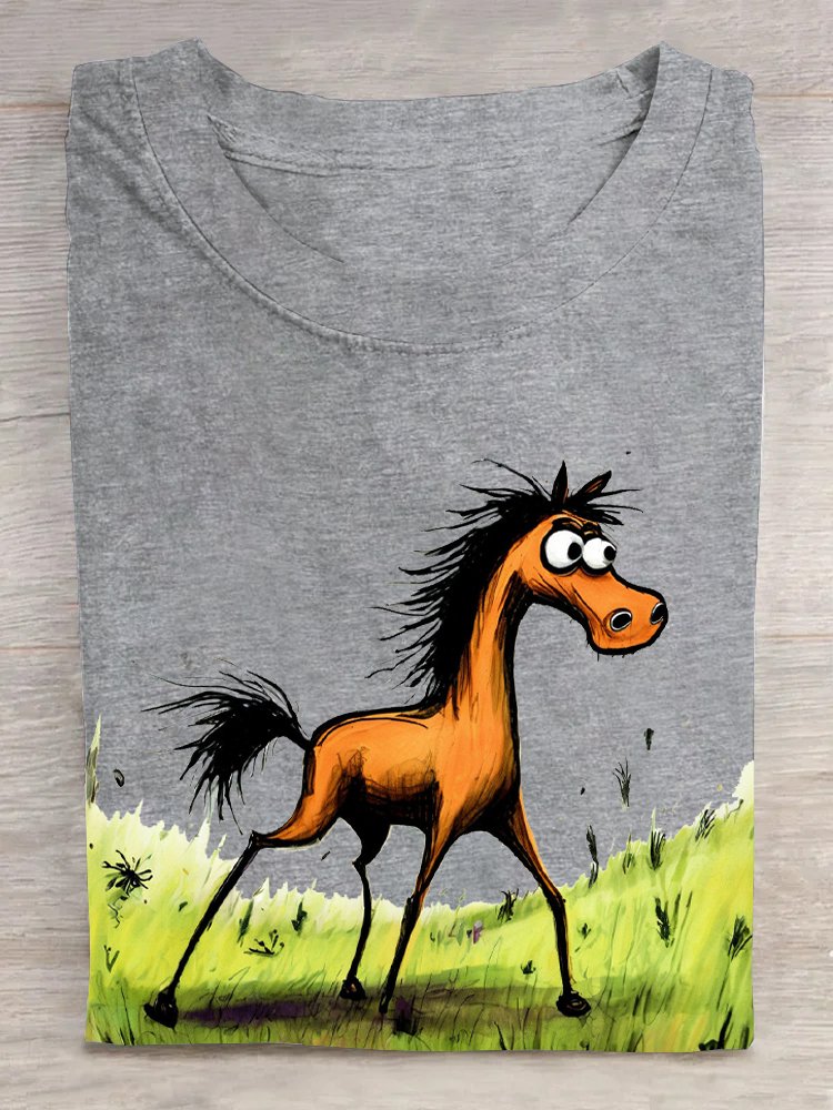 Casual Loose Donkey Cotton T-Shirt