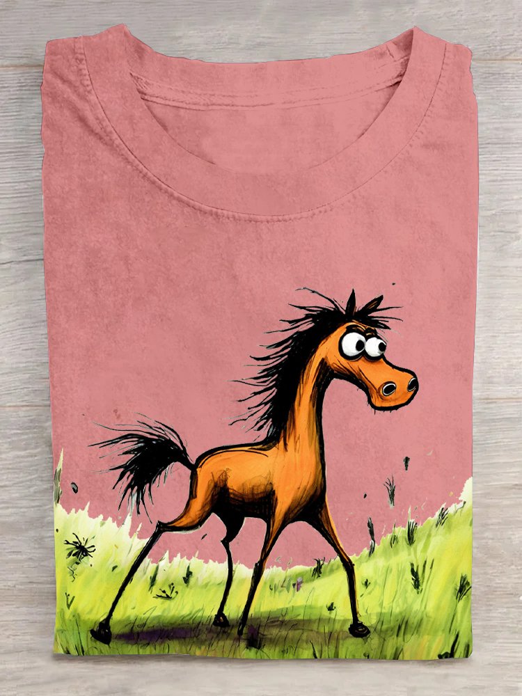 Casual Loose Donkey Cotton T-Shirt