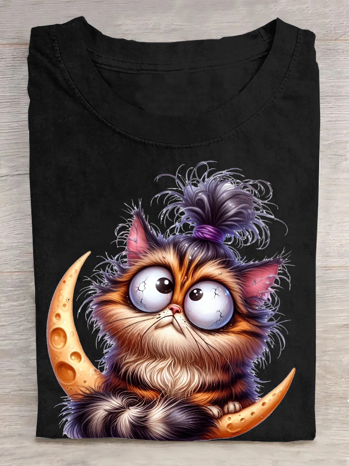 Casual Cotton Cat Loose T-Shirt