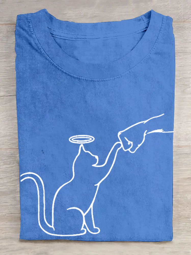 Casual Crew Neck Dog T-Shirt