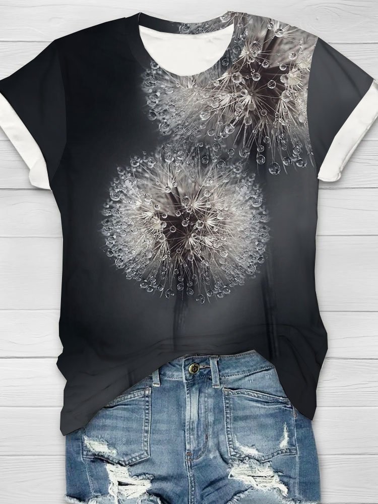 Dandelion printed casual T-shirt