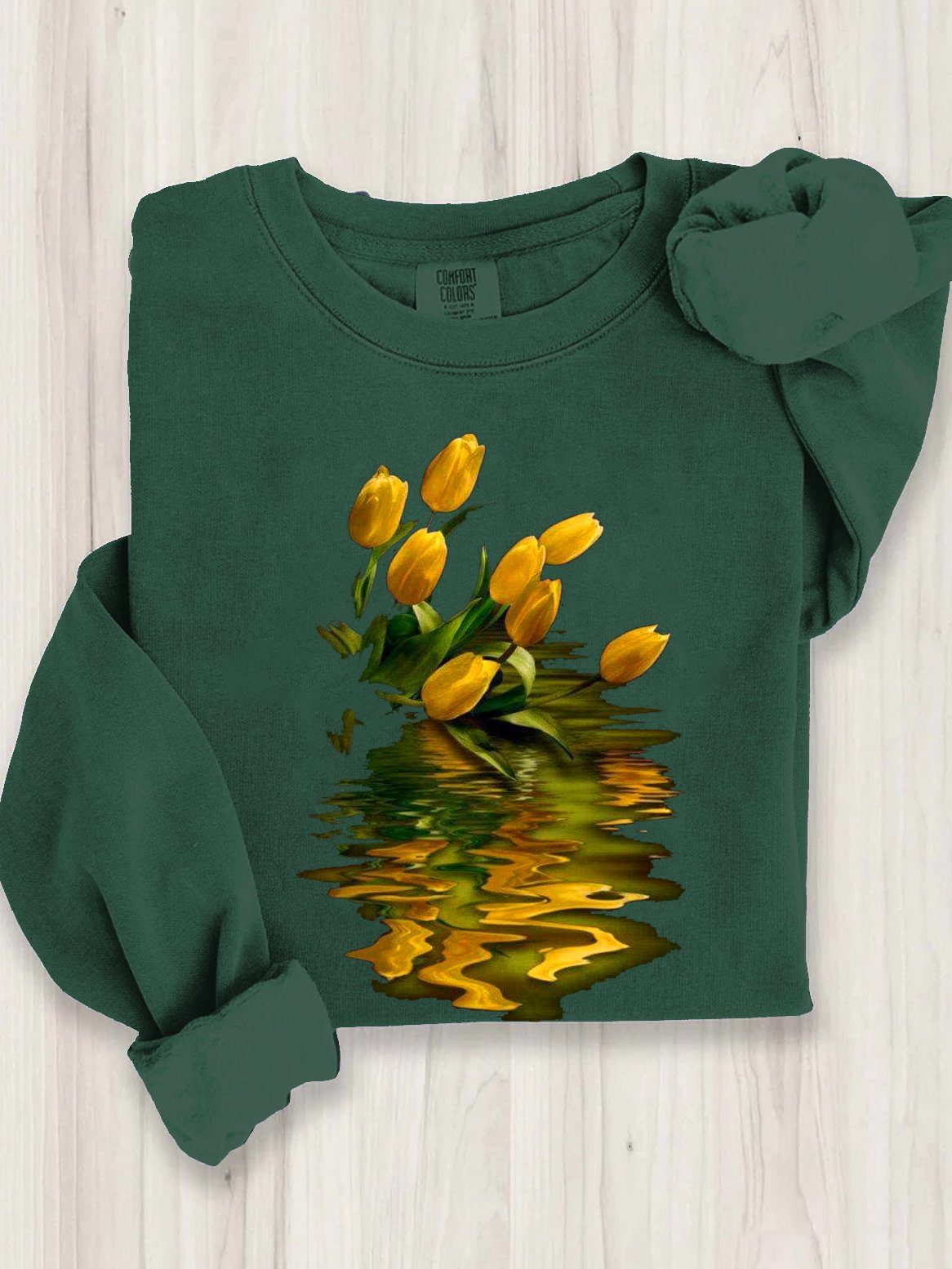 Casual Floral Crew Neck Loose Sweatshirt