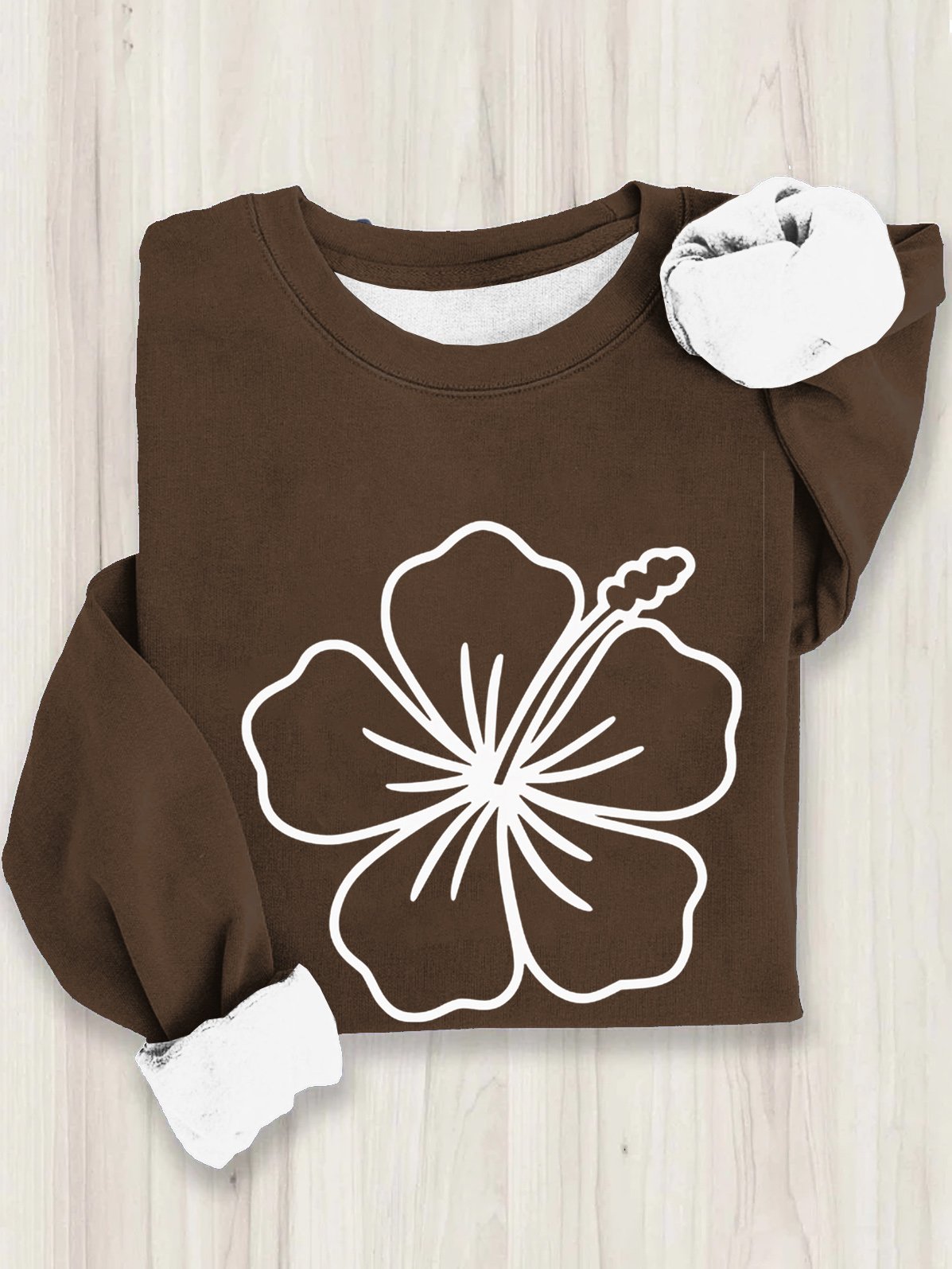 Floral Crew Neck Casual Sweatshirt