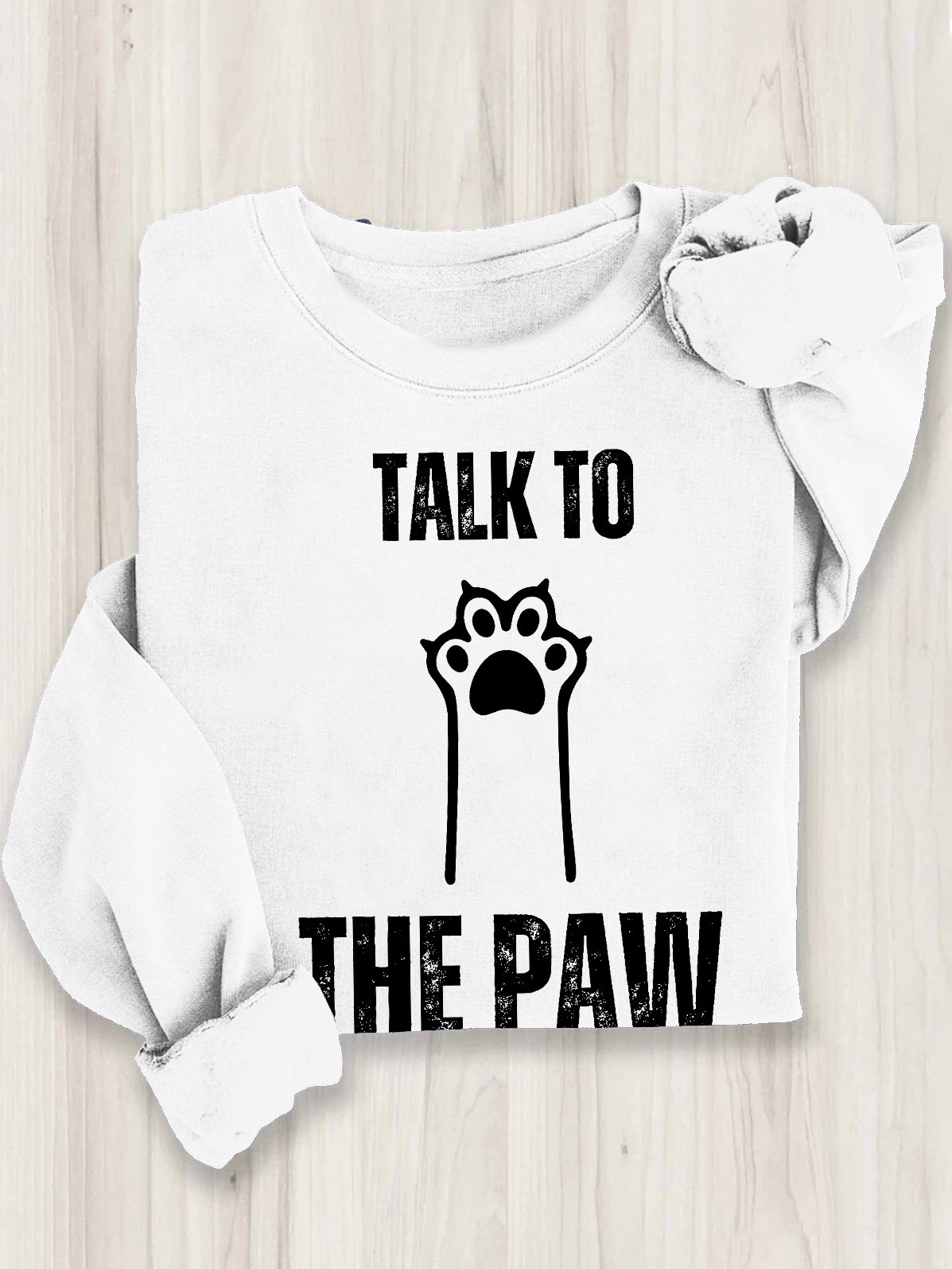 Talk to the Paw Cotton Loose Sweatshirt