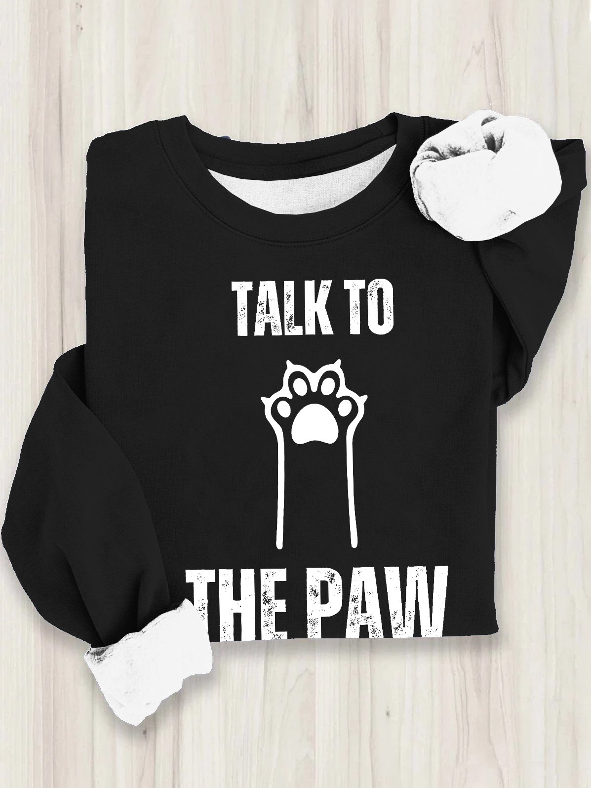 Talk to the Paw Cotton Loose Sweatshirt