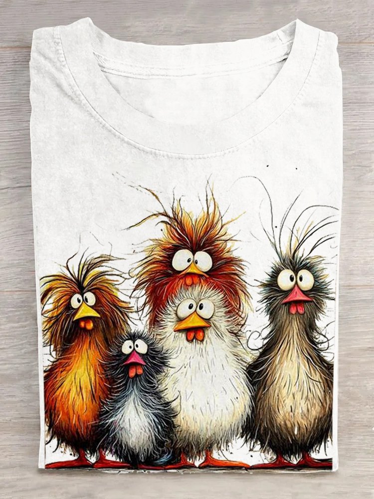 Crew Neck Casual Turkey Loose T-Shirt