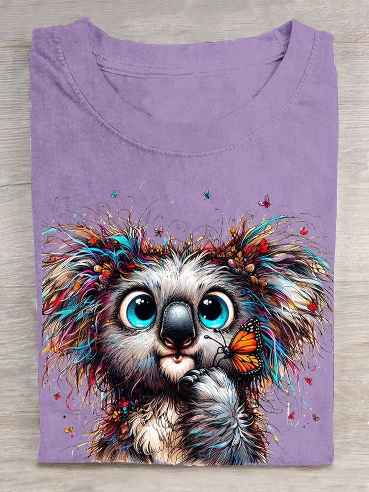 Casual Animal Crew Neck T-Shirt