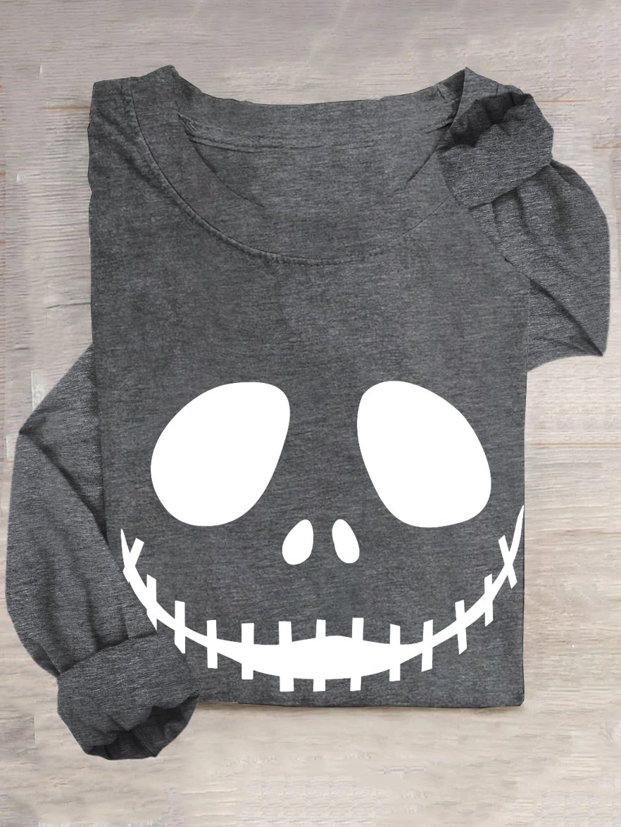 Crew Neck Halloween Casual T-Shirt