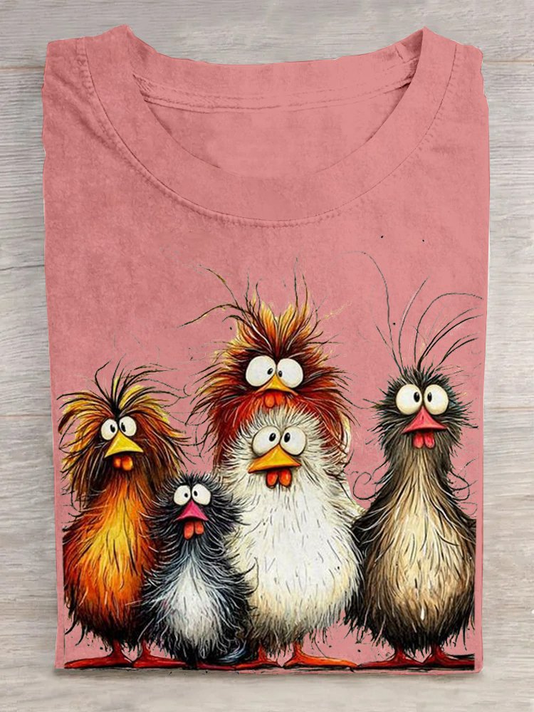 Crew Neck Casual Turkey Loose T-Shirt