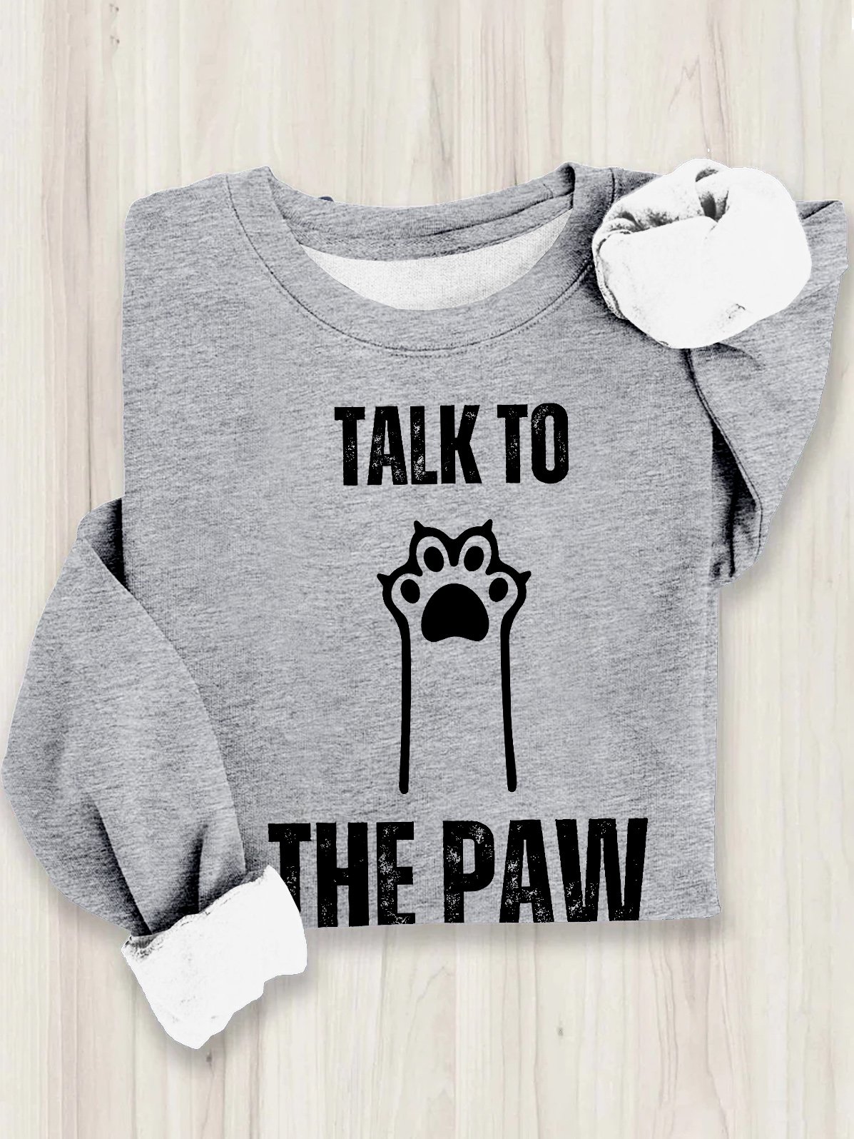 Talk to the Paw Cotton Loose Sweatshirt