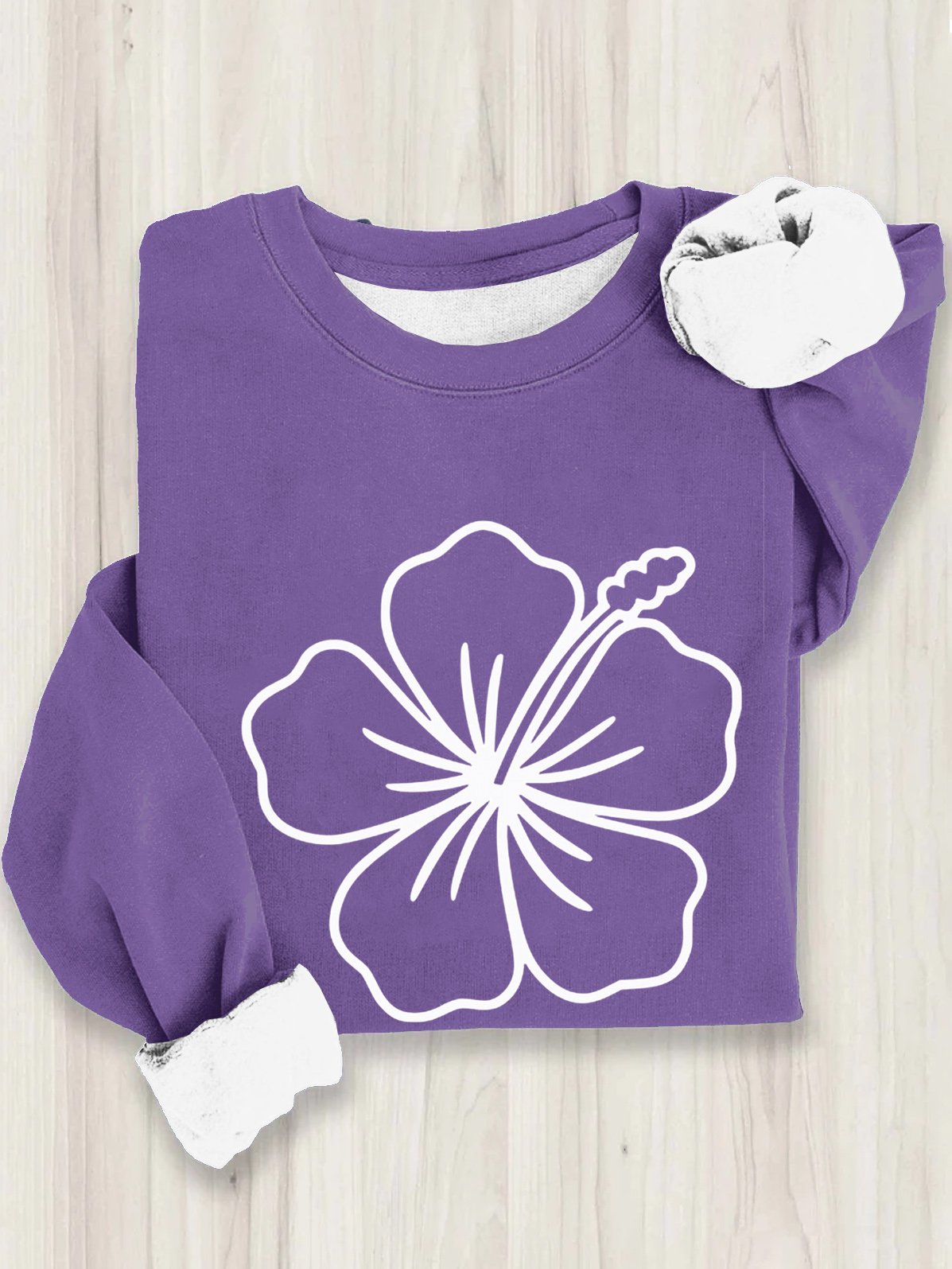 Floral Crew Neck Casual Sweatshirt