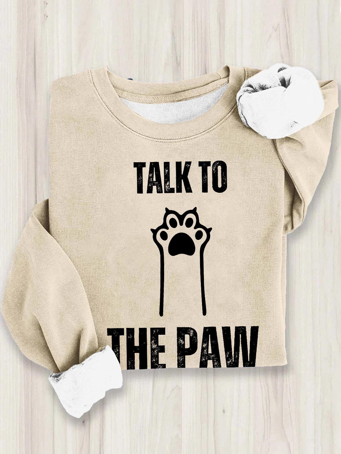 Talk to the Paw Cotton Loose Sweatshirt