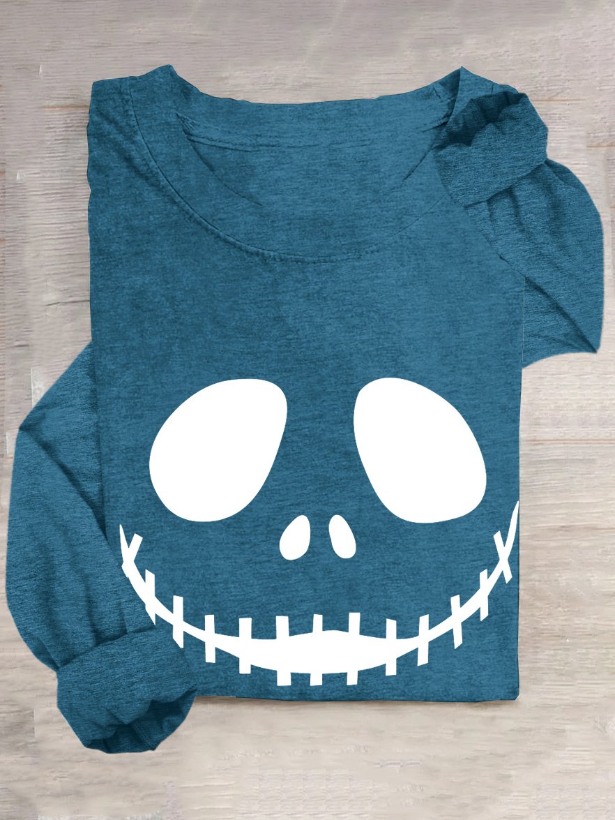 Crew Neck Halloween Casual T-Shirt