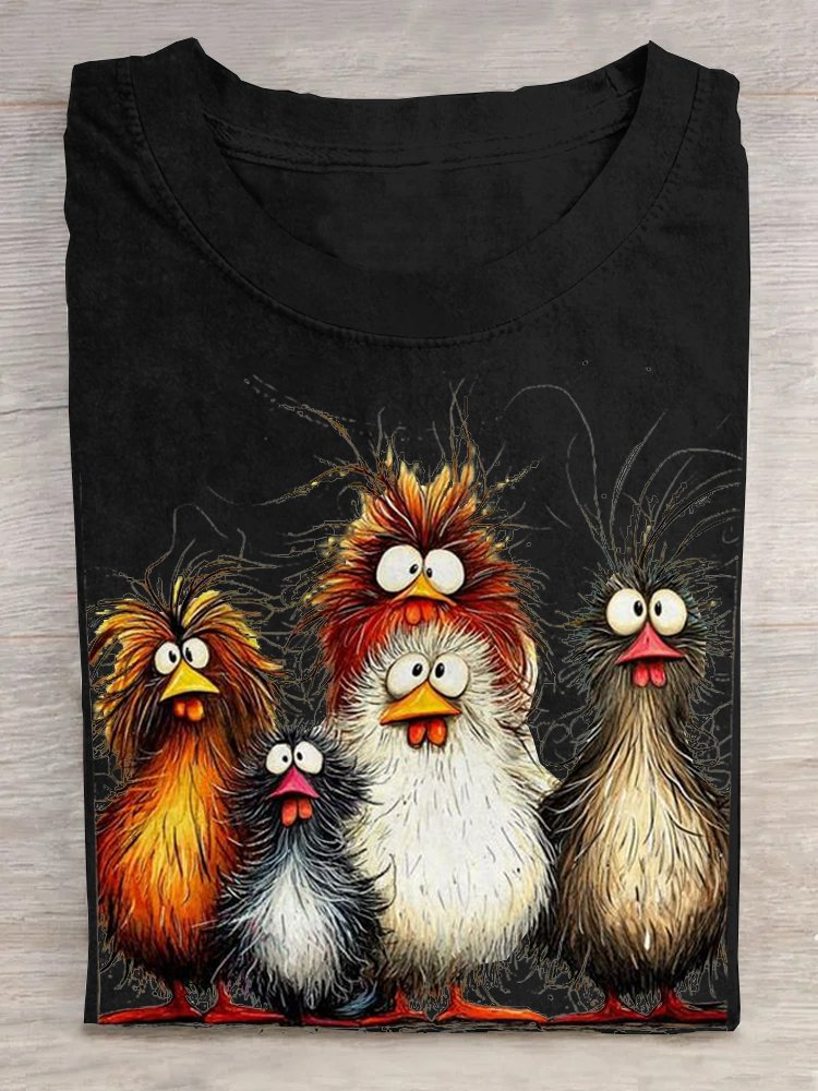 Crew Neck Casual Turkey Loose T-Shirt