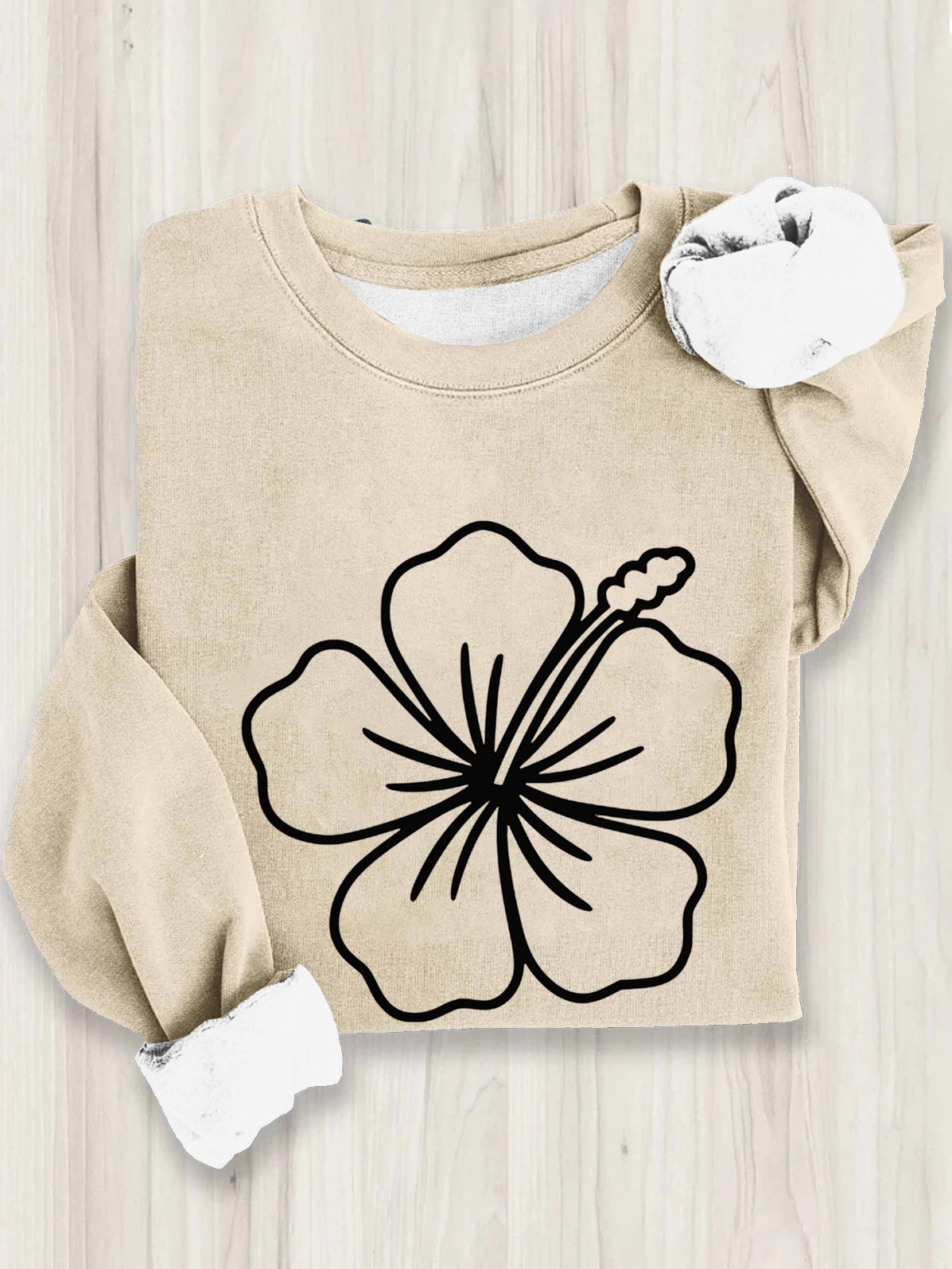 Floral Crew Neck Casual Sweatshirt