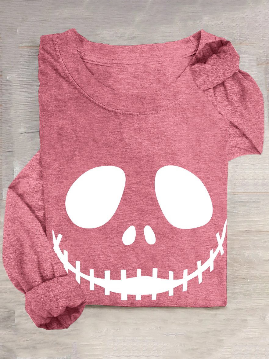 Crew Neck Halloween Casual T-Shirt