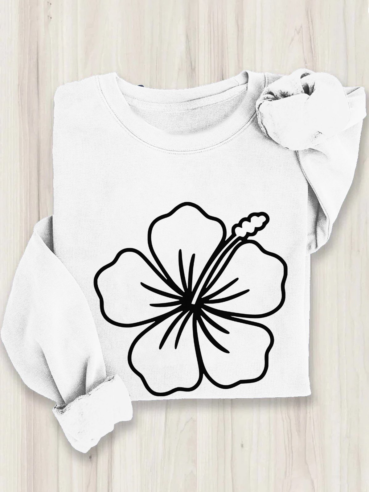 Floral Crew Neck Casual Sweatshirt