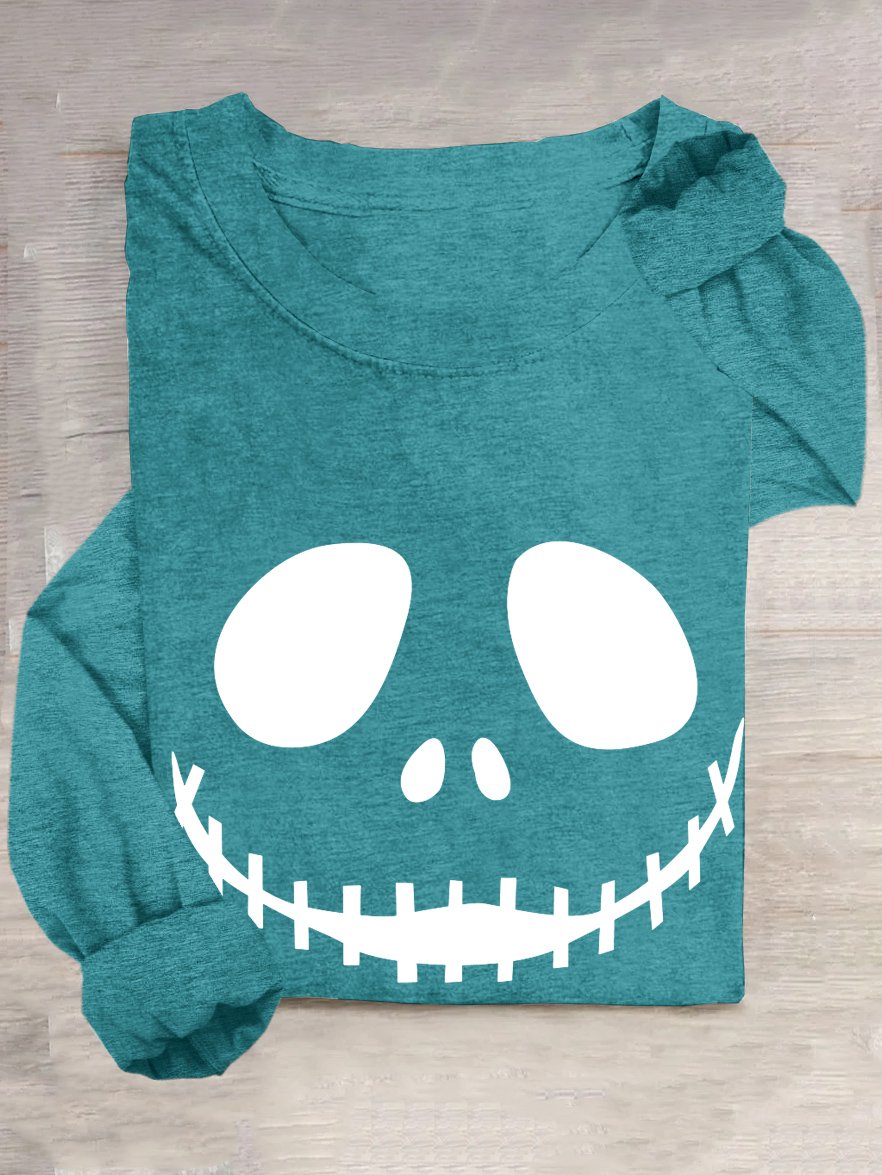 Crew Neck Halloween Casual T-Shirt