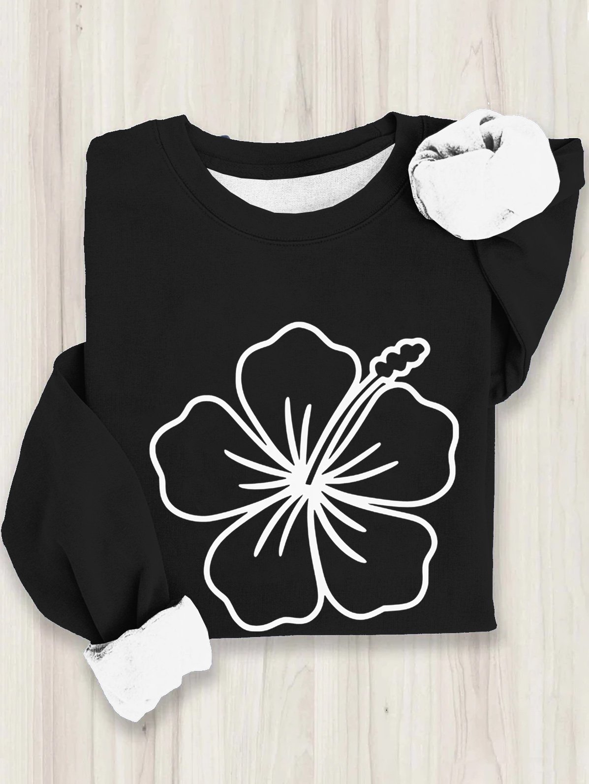 Floral Crew Neck Casual Sweatshirt