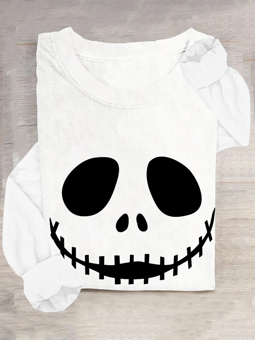 Crew Neck Halloween Casual T-Shirt