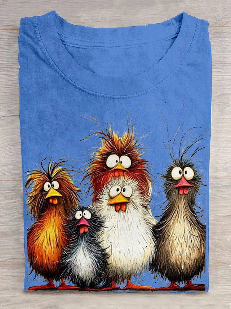 Crew Neck Casual Turkey Loose T-Shirt