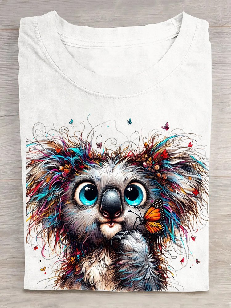 Casual Animal Crew Neck T-Shirt