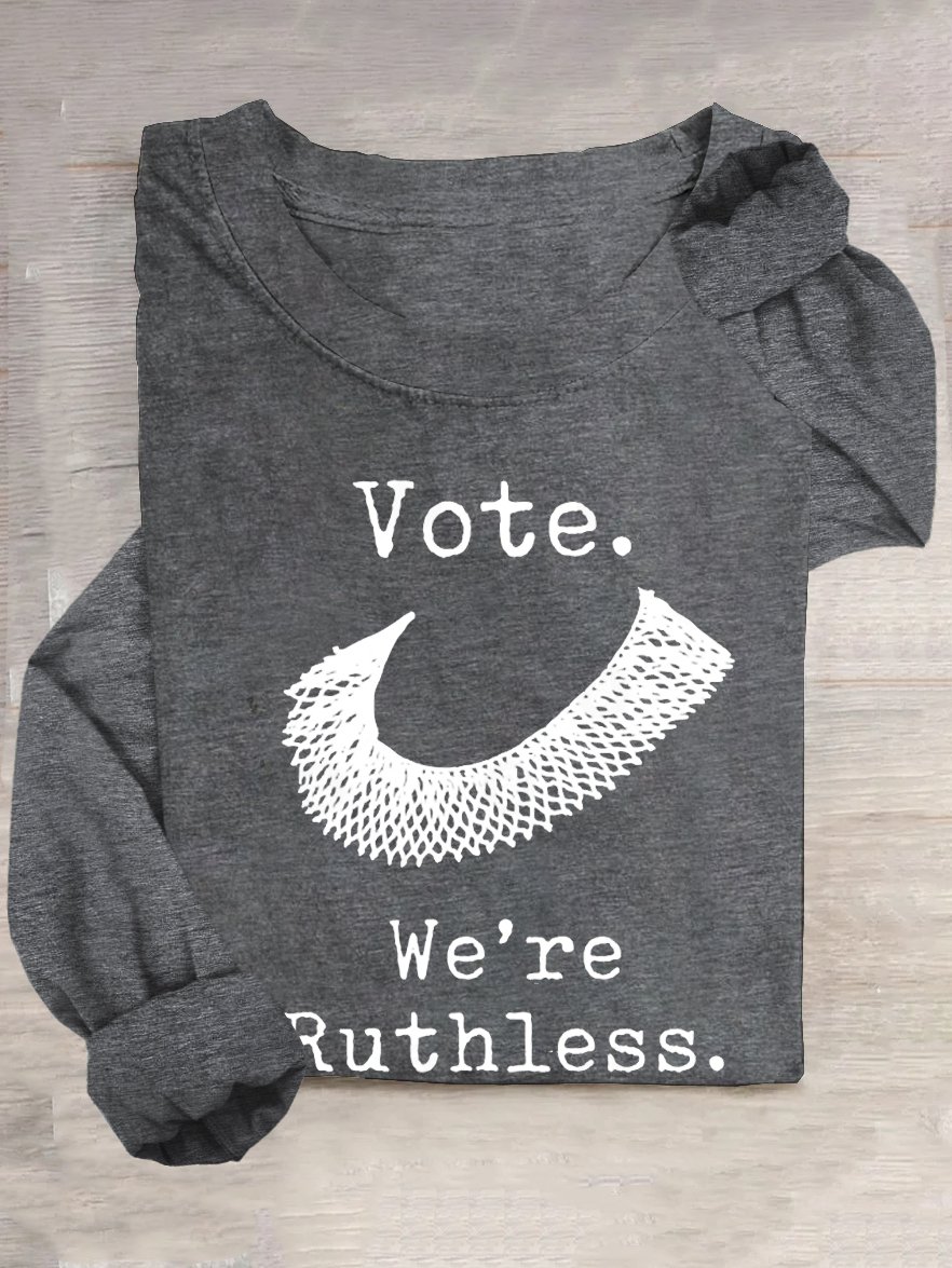 Retro Vote We Are Ruthless Print T-Shirt