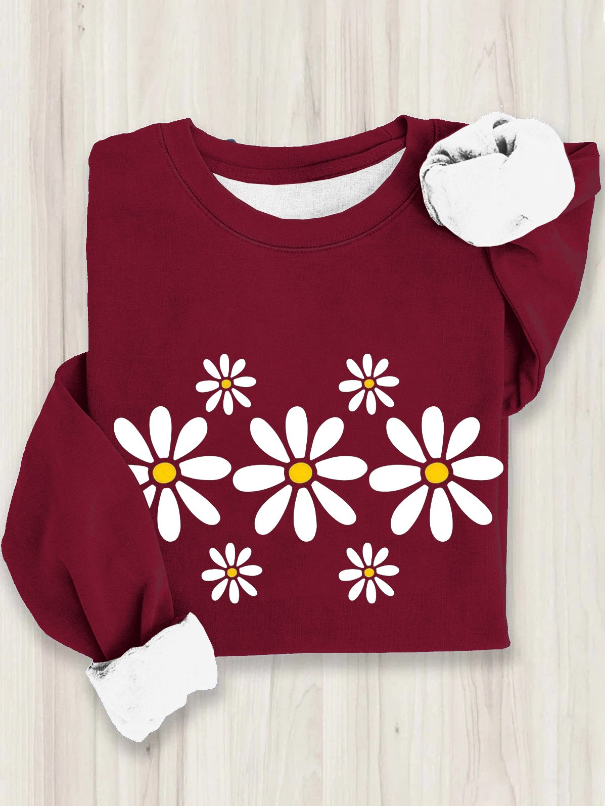 Cotton Casual Daisy Sweatshirt