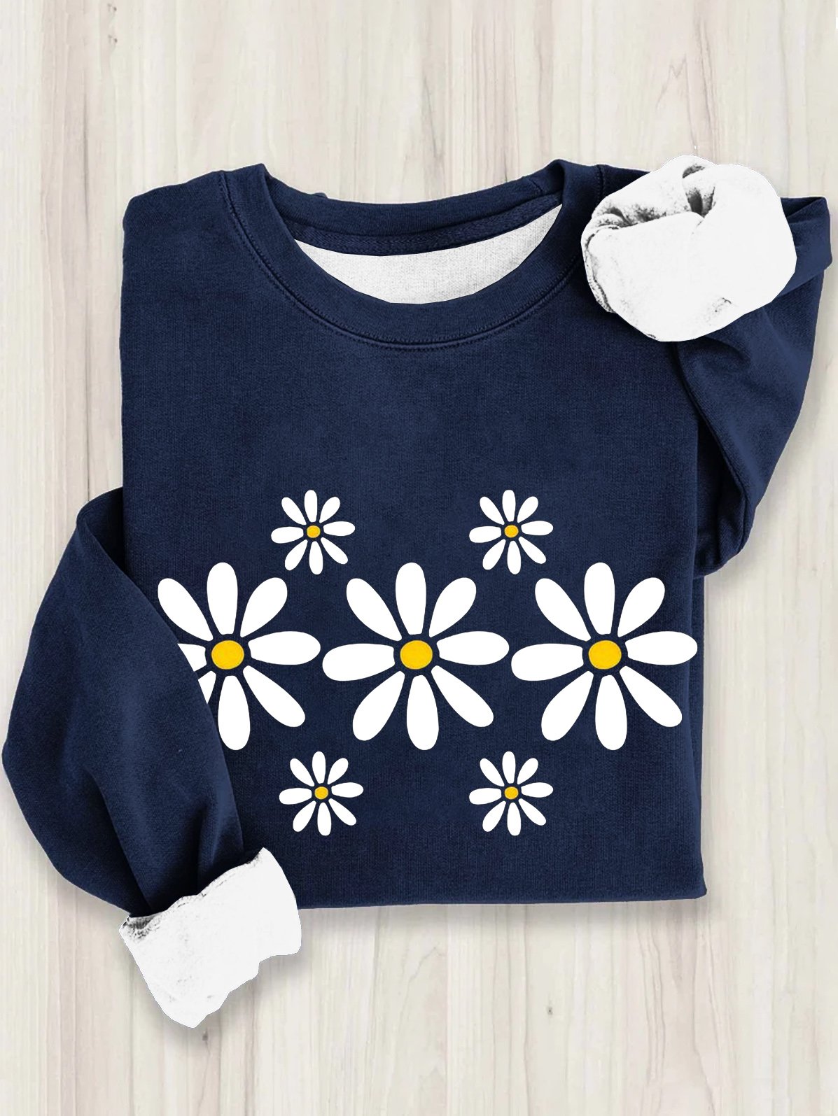 Cotton Casual Daisy Sweatshirt